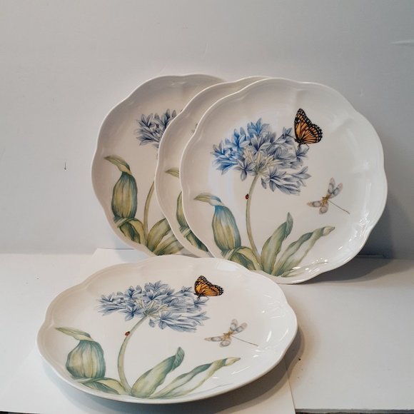 Lenox Butterfly Meadow Blue (4) Accent Luncheon Plate 9” Set of 4 - Picture 4 of 8